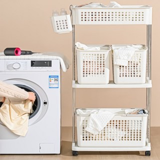 리빙가을 수납형 이동식 세탁바구니 3단