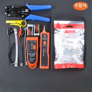 무선 라인검사기 랜선 테스터 테스트기 파인더 인터넷, 1개, 오렌지도구가방작은 노란 칼크리스탈