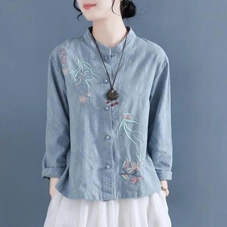 여자 법복 가을 절복 중년 개량한복 블라우스 생활한복 빅사이즈 긴팔 상의 셔츠