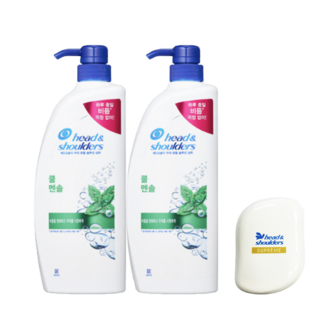 헤드앤숄더 쿨멘솔 샴푸 기획팩 1세트 850ml x 2p +헤어브러쉬, 2세트, 850ml x 2p + 헤어브러쉬