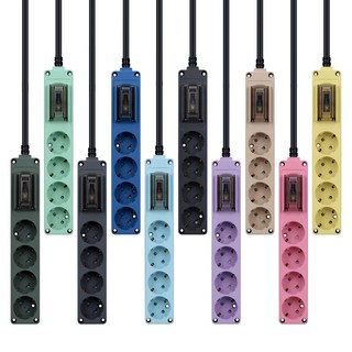현대 고용량 멀티탭 오브제 국산 4000W 누전차단 과부하차단 멀티콘센트 4구 10컬러, 1.5m, 퍼플, 1개