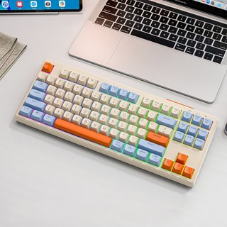 무선 블루투스 기계식 키보드 RGB 저소음 게이밍 키보드 87키, M78, 블루