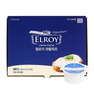 푸드올마켓_ 엘로이 크림치즈 포션 560g(28g x 20ea) /냉장-아이스박스무료, 560g, 1개