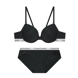 코데즈컴바인이너웨어 실버밴드 에센셜 브라 햄팬티 세트_블랙