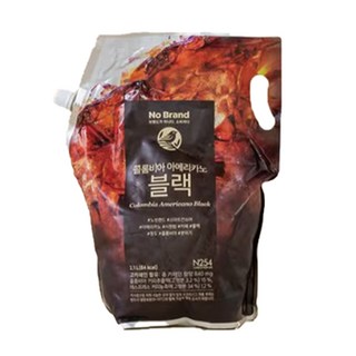 [퀴클리몰] 노브랜드 콜롬비아 아메리카노 블랙 2100ml x 6개/1box 대용량 파우치 커피, 2.1L, 6개