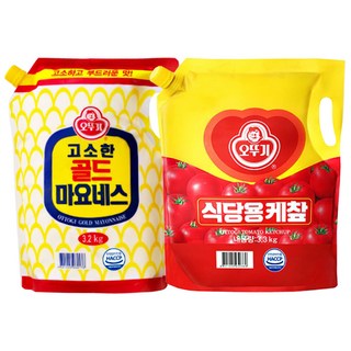 오뚜기 골드 마요네즈 3.2kg + 케찹 3.3kg 스파우트팩, 1세트 오뚜기케찹3.2kg 오뚜기 골드 마요네즈 3.2kg + 케찹 3.3kg 스파우트팩, 1세트 오뚜기케찹3.2kg
