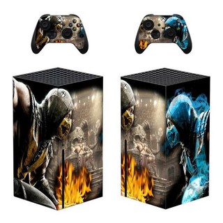 호환 Xbox 시리즈 X 콘솔용 모탈 컴뱃 스킨 스티커 데칼 커버 2 컨트롤러 스킨 비닐, [04] 주황색, 1개