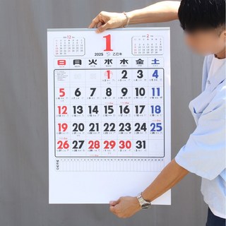 대형 벽걸이 2025 달력 49.5x71cm 2절 숫자 카렌다 큰글자 캘린더 1개 상품 이미지