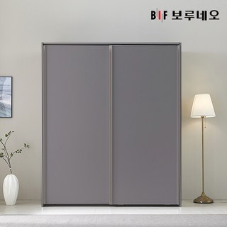 쥬피터 E0 슬라이딩 키큰 옷장 2도어 수납형 (W1600~1900), 다크그레이 수납형B