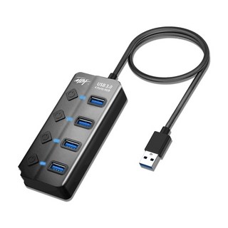 엠비에프 USB 3.0 A타입 허브 4포트 블랙 무전원 (어댑터별매) MBF-UH304BK, 1개