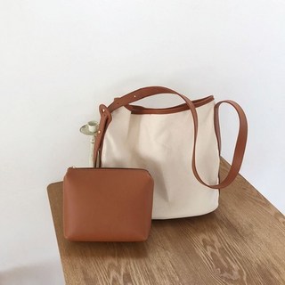 캔버스 끈조절 캐주얼 크로스백 파우치내장