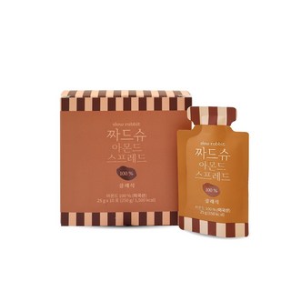 슬로우래빗 짜먹는 아몬드버터 짜드슈 아몬드 스프레드 클래식 100%, 10개, 25g