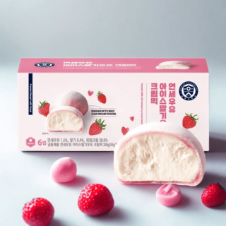 연세우유 아이스 딸기우유 크림떡 55g 6개입, 1개, 330g