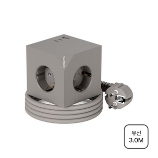 오리지니크 고속충전 고용량 멀티어댑터 USB 유선 멀티탭 3.0m, 라이트브라운, 1개, 3m