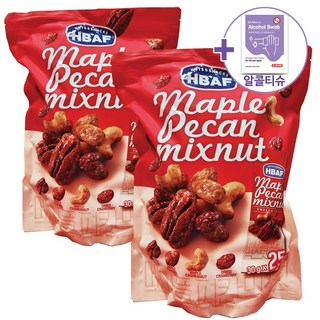 트레이더스 HBAF 메이플 피칸 믹스넛 750g X 2 (30g X 25입) + 더메이런소독티슈, 2개