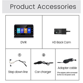 3인치 4K 2K Dashcam 듀얼 비디오 녹화 WIFI GPS 후면보기 자동 역방향 주차 원격 라이브 자동차 DVR 카메라, Bla, 128G