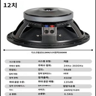 충격적인 서브우퍼18인치