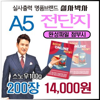 전단지 200장, 완성데이타 (수정0회) 제공, A5-단면 200장