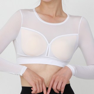 자외선차단 긴팔 브라탑 이너웨어 골프 등산 운동 라운드 쿨 냉감소재 이너 티