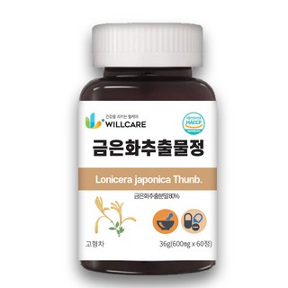 윌케어 금은화 인동꽃봉오리 추출물정 600mg x 60정, 1개