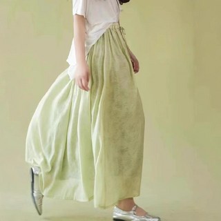 여자 A라인 봄스커트 여름 마 스커트 밴딩 허리끈 박시 ible1
