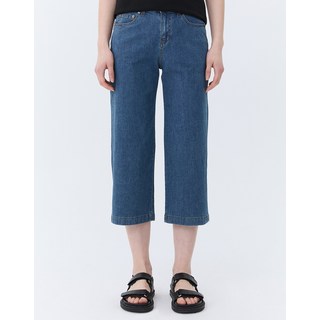 24SS [BEST][데님세미와이드핏][스테디셀러]블루 워싱 면혼방 밴딩데님팬츠 WSPA4BC81B2