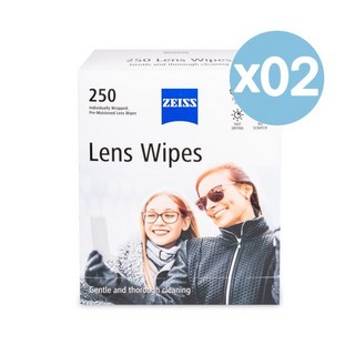 ZEISS 제이스 프리 모이슨 안경 렌즈 클리닝 250개입 2팩 Pre-Moistened Eyeglass Lens Cleaning Wipes