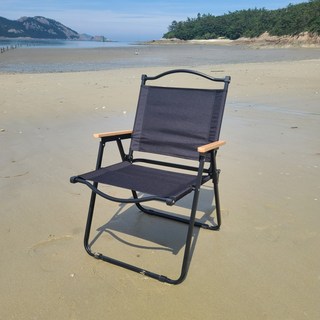 쿠웅 착착 캠핑의자 접이식 가성비캠핑의자 로우체어, 하이(높이72cm), 블랙, 1개