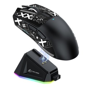 Attack Shark X11 경량 RGB 무선 게이밍 마우스 경량마우스 RGB마우스, PAW3311, 공식 표준형, 검정색