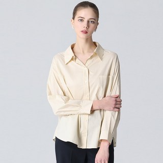 쉬즈미스 느낌있는 오픈카라 코튼 셔츠 택가격 168000원