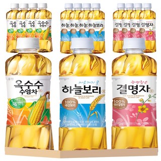 [안녕골목마켓] 웅진 차 음료 15입 세트 ( 하늘보리 5개 결명자 차 5개 옥수수 수염차 5개 ) 3종 차류 세트, 15개, 500ml