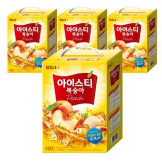 담터 아이스티 복숭아 기타전통차류, 14g, 100개입, 4개