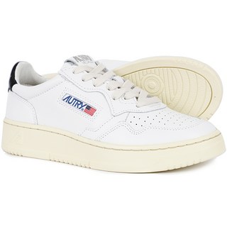 오트리 W 메달리스트 로우 레더 스니커즈 화이트 블랙 (AULWLL22)