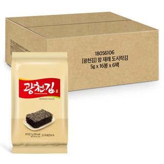광천김 참 재래 도시락김, 5g, 96개