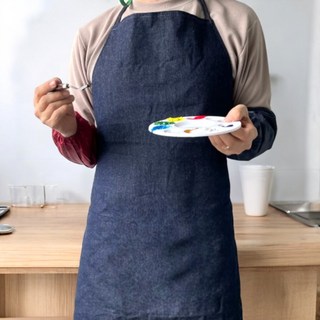 홀세일링 심플 베이직 무지 데님 작업용 앞치마, 1개