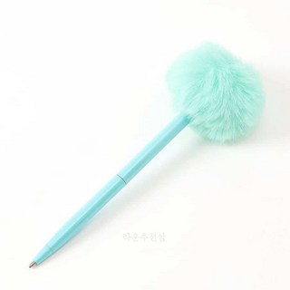 폼폼 방울 유성볼펜 스카이 홍보용볼펜