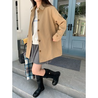 여성용 유럽풍 가을 트렌치 코트 여학생 직장인 데일리 봄가을 숏코트
