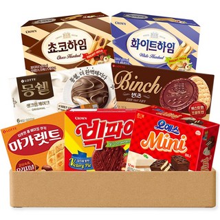 [파이브온] 사무실 과자 7종세트 - 몽쉘 오예스 마가렛트 빈츠 쵸코하임 화이트하임 빅파이 [최신제조 안전포장], 1개