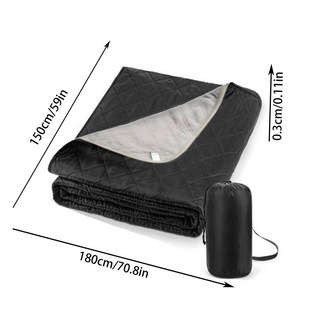 USB 전기 담요 장판 캠핑용 온열 전원 6 구역 침낭 라이너 난방 히터 매트 소프트, 없음