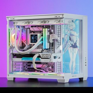 285K5090D/5080/5070Ti 화이트 게임 AI 디자인 데스크탑 조립 컴퓨터 본체 고급 DIY 머신, 03 Configuration three, 01 16GB, 1개