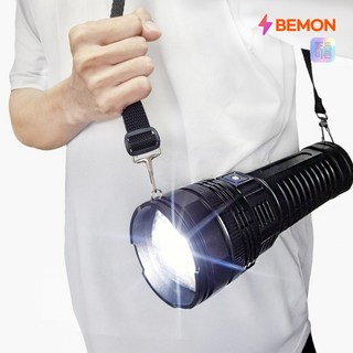 10시간 대용량 3km 레이저 LED 충전식 손전등 랜턴 휴대용 잔량표시, 1개