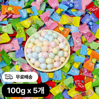 샤오커오라 민트향 비타민C 과일 12종 믹스 베트남 무설탕 사탕 캔디, 100g, 5개