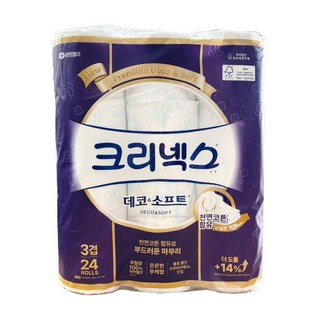 크리넥스 데코앤소프트 천연펄프 화장지 3겹 35m 24롤, 크리넥스 데코앤소프트 천연펄프 화장지 3겹 35m 24, 24개