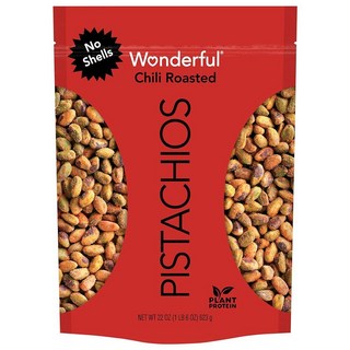 Wonderful Pistachios 껍질 없음 칠리 로스트 너트 623.7g(22온스) 재밀봉 가능한 파우치, 22 Ounce (Pack of 1) 256806 _S, 623g, 1개