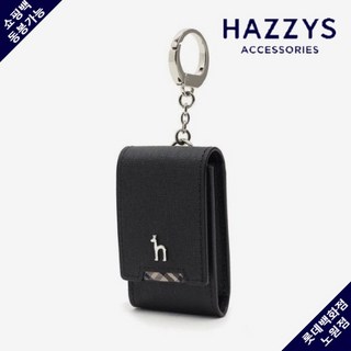 헤지스 ACC 블랙 퍼피 장식 체크배색 스마트키홀더 HJHO2E287BK