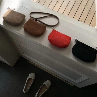 라엔느 스웨이드 투웨이 파우치 미니가방 미니백 목걸이 카드지갑 (7color 호피무늬추가)