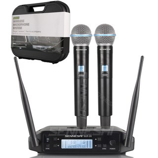 GLXD24 듀얼 무선 마이크 600 699MHz 시스템 무대 공연 UHF 동적 채널 핸드, 2 B58 BOX