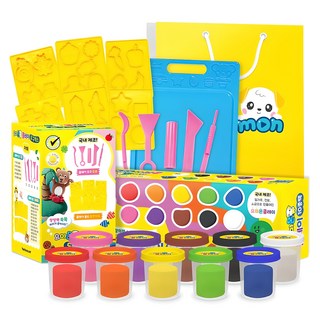 요미몬 클레이 기프트세트 클레이 10종 + 도구박스 + 트레이 + 쇼핑백, 혼합색상, 500g, 1세트