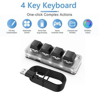 매직포스넘패드 USB 프로그래밍 매크로 사용자 정의 노브 키보드 RGB 3 키 1 4 복사 붙여넣기 미니 버튼 게임용 키패드 기계식 매크로패드, 없음, [01] Black USB 4 Keys, Black 4 Keys, 11 블랙 4 키s