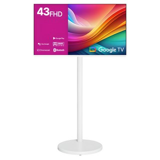 와이드뷰 FHD LED 스마트 TV + 삼탠바이미 이동식 거치대 + 확장브라켓 화이트 세트, 109cm